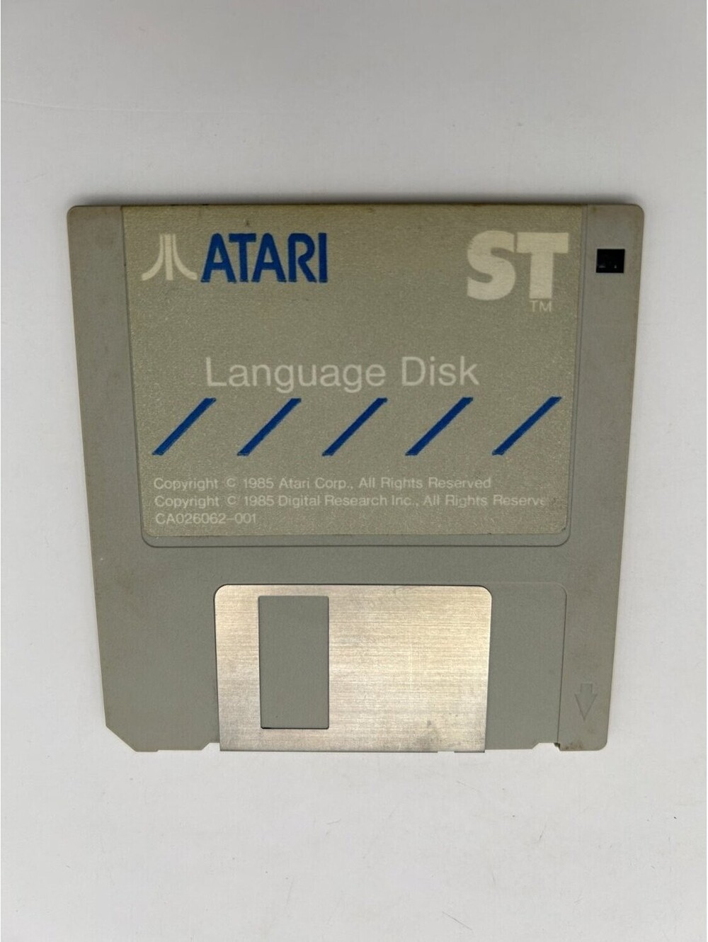 Vintage 1985 Atari ST Language Disk 3.5" Floppy -001 OEM gray